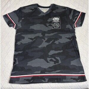 Ecko Unlimited Rhino Brand Logo Camouflage Striped Tee Men’s Size L